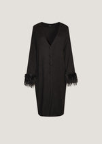 Cardigan con piume ai polsi