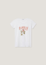 T-shirt con stampa rosa