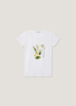 T-shirt con stampa a piume