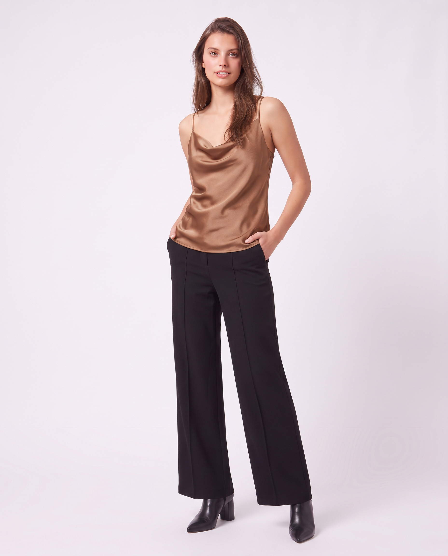Top con spalline e scollo a gronda