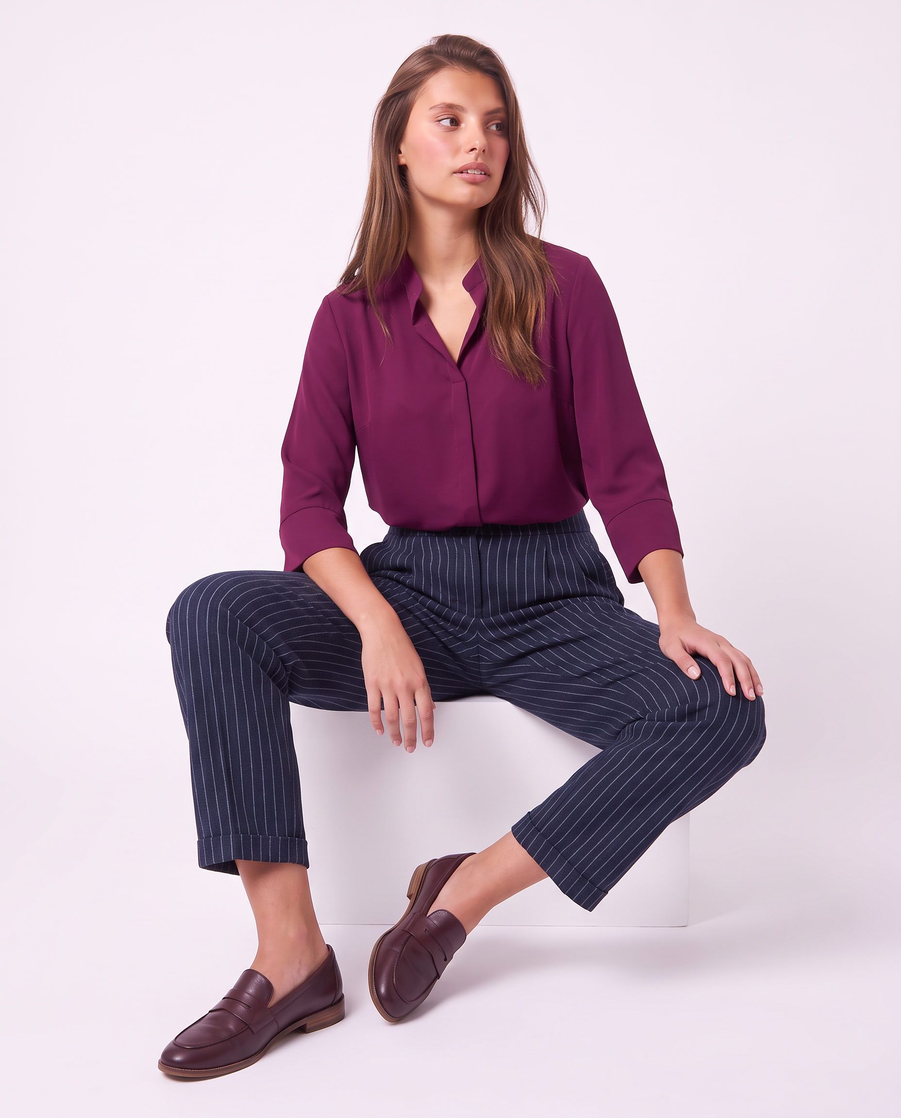 Blusa fluida con scollo V