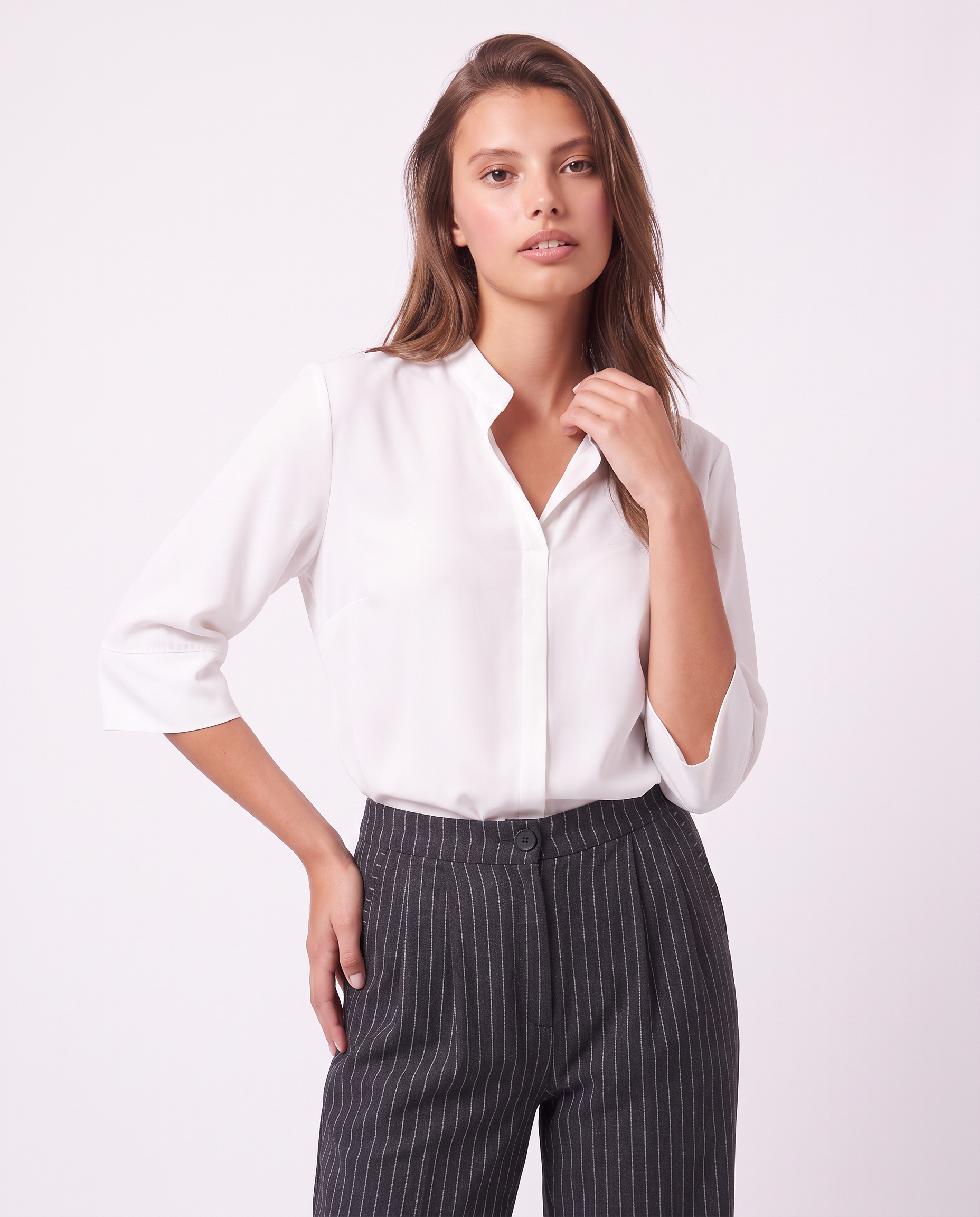Blusa fluida con scollo V