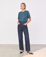 Jeans straight fit con strass
